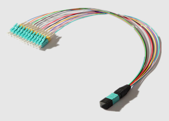 Multi Mode 12 Cores 0.9mm MPO To LC Breakout Cable