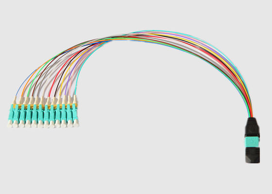 Multi Mode 12 Cores 0.9mm MPO To LC Breakout Cable