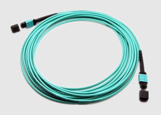 Aqua 10Gbs Multi Mode 24 Fiber OM4 MPO Patch Cord