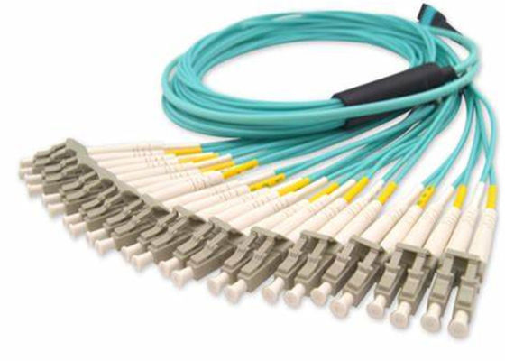 50/125 Multimode MPO To 12x LC Duplex OM4 Fiber Optic Cables