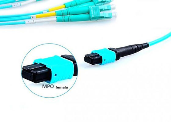 MPO To 4 x 4 LC 16F 100G 400G Duplex MPO Fiber Cable