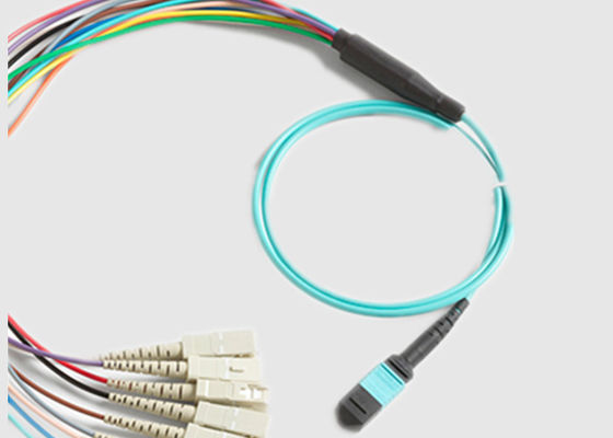 MPO To 12 X SC 12 Fibers 0.9mm Mulit Mode MPO Fiber Cable