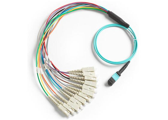 MPO To 12 X SC 12 Fibers 0.9mm Mulit Mode MPO Fiber Cable