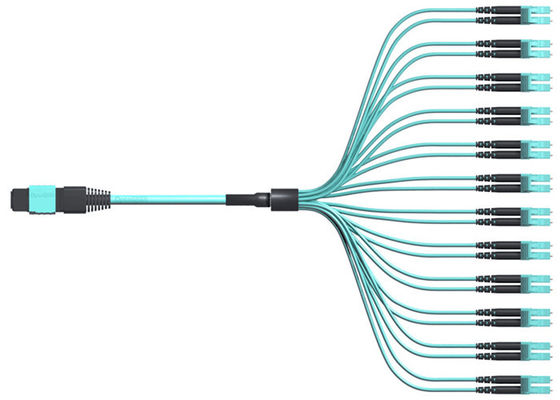 144 Fibers OM3 LC Dulpex 100G MPO Fiber Cable