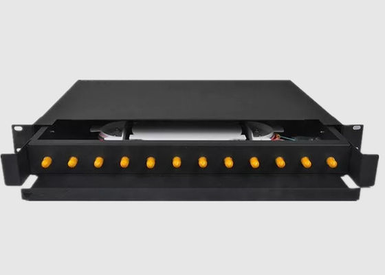 ST Pigtail 50/125 1U 12 Port Fiber Optic Patch Panel