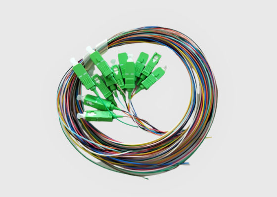 12 Colorful Single Mode 0.9mm SC UPC Corning Fiber Optic Pigtails