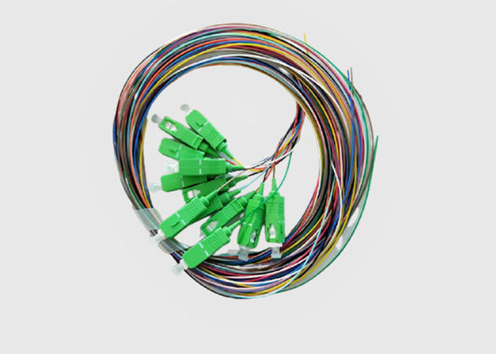 12 Colorful Single Mode 0.9mm SC UPC Corning Fiber Optic Pigtails
