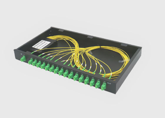 1×16 Rack Mount 1U SC/APC Fiber Optic PLC Splitter