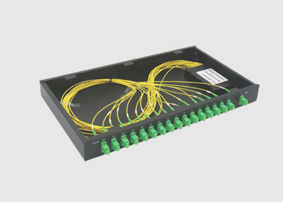 1×16 Rack Mount 1U SC/APC Fiber Optic PLC Splitter