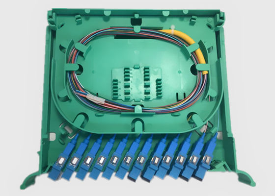 Single Mode SC UPC Fanout 12 Cores Fiber Optic PLC Splitter 0.9mm Rack Mount