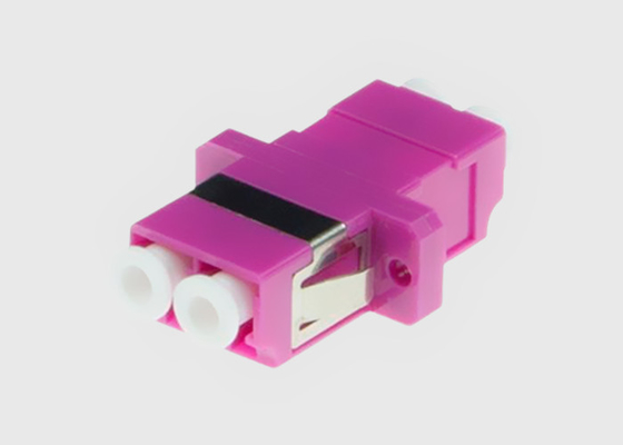 LC/UPC Fiber Optic Cable Adapter Duplex MM OM4 Flanged Violet Mikrolink OM4 Fiber