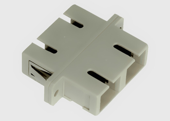 Multi Mode Beige Fiber Optic SC SC Duplex Coupler With Flange