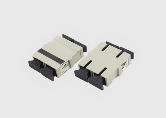 Multi Mode Beige Fiber Optic SC SC Duplex Coupler With Flange