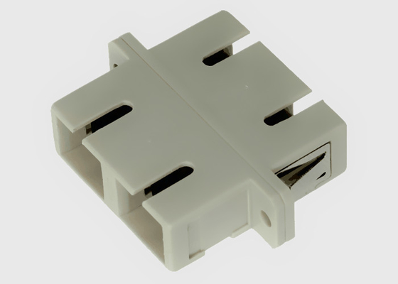 Multi Mode Beige Fiber Optic SC SC Duplex Coupler With Flange