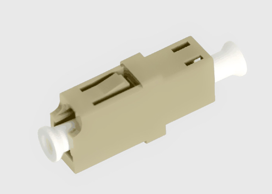Multimode Simplex Beige OM3 Plastic LC Fiber Optic Adapter No Flanges