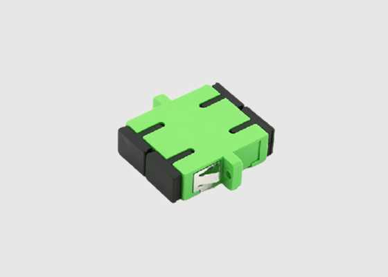 Multi Mode Duplex Plastic Green SC APC Bulkhead Adapter With Flanges