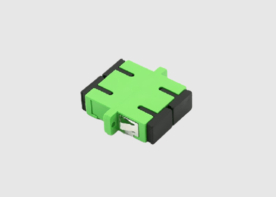Multi Mode Duplex Plastic Green SC APC Bulkhead Adapter With Flanges