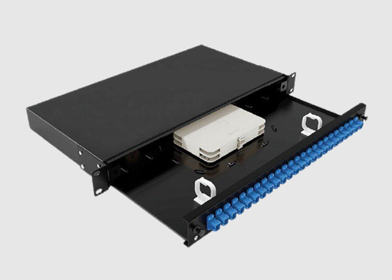19&quot; Rack Mounted Fiber Optic Patch Panel 24 Port SM Duplex Adapters