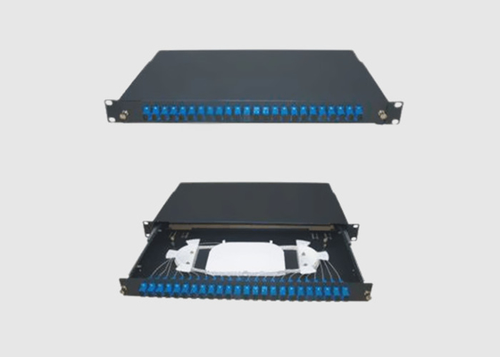 1U Easy Sliding Standard OS2 Fiber Patch Panel With SC UPC Adapters