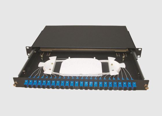 1U Easy Sliding Standard OS2 Fiber Patch Panel With SC UPC Adapters