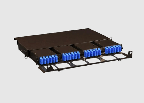 Rack Mount 1U SC UPC Fiber Optic Patch Panel For FTTH