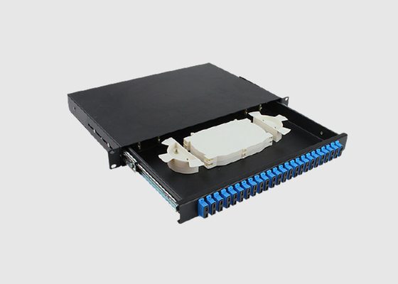 19 Inch 1U Rack Mount Patch Panel 24 Port MM Simplex SC / PC Adapter
