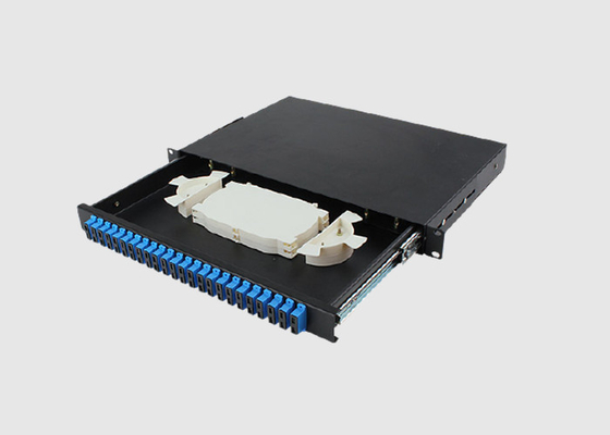 19 Inch 1U Rack Mount Patch Panel 24 Port MM Simplex SC / PC Adapter