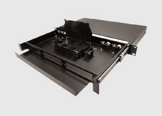 1 RU 12 Port Singlemode LC-UPC Rack Mount Patch And Splice Panel 900um Pigtails