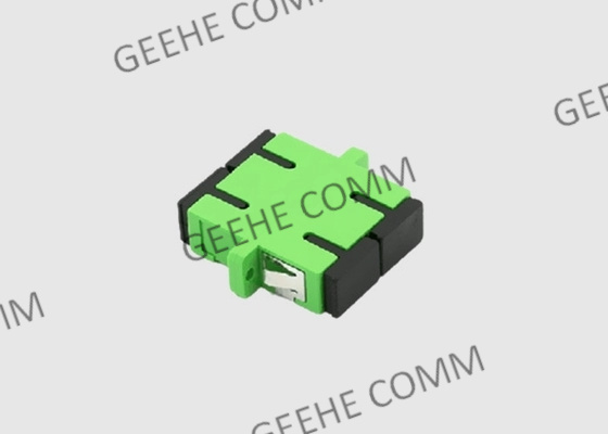 Multi Mode Duplex Plastic Green SC APC Bulkhead Adapter With Flanges